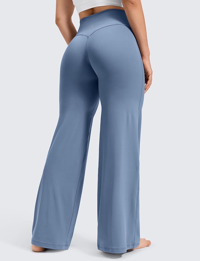 CRZ YOGA Softretch No Front Seam Wide Leg Pants 28''/ 30''/ 32" for Women - High Waist Yoga Lounge Buttery Soft Comfy Casual