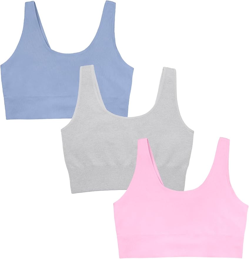 Fruit of the Loom Women's 3-Pack Seamless Full-Coverage Back Smoothing Wireless Bra