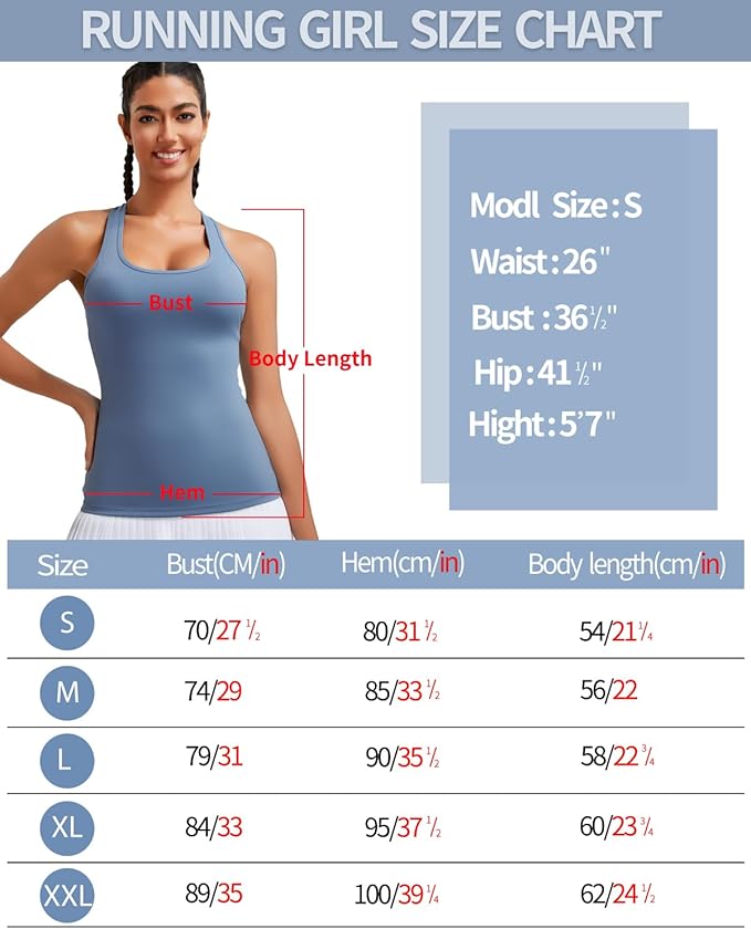 RUNNING GIRL Workout Tank Tops with Built in Bras for Women,Compression Shirt Strappy Back Athletic Yoga Tops