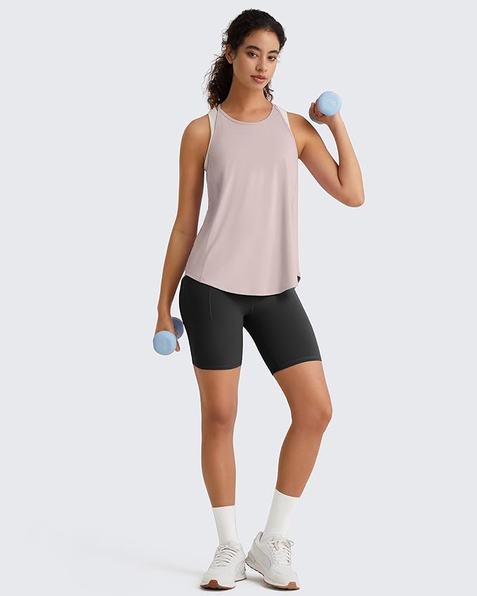 G4Free Workout Athletic Tank Tops for Women Racerback Lightweight Gym Pilates Y-Back Loose Fit Running Tanks Top