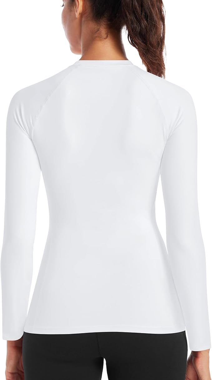 Runhit Women's Long Sleeve Compression Shirt Workout Tops Athletic Base Layer Gym Yoga Running Sports Gear Quick Dry UPF 50+