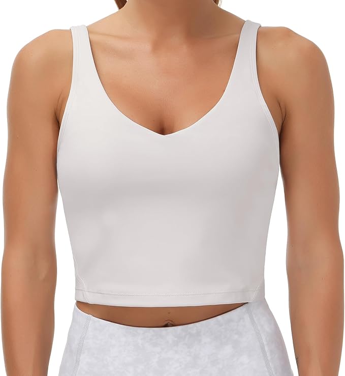 THE GYM PEOPLE Womens' Sports Bra Longline Wirefree Padded with Medium Support