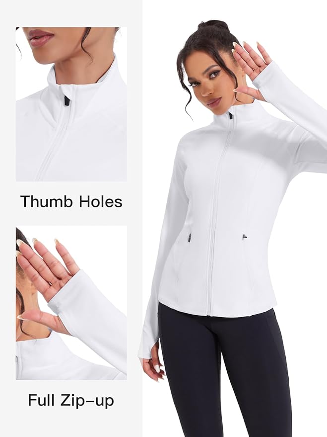 VUTRU Women's Workout Jackets Full Zip Athletic Tops Lightweight Gym Yoga Running Jacket with Pockets