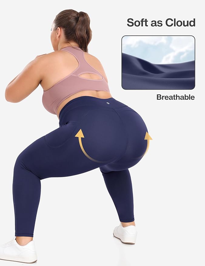 Heathyoga X-6XL Plus Size Leggings for Women with Pockets Tummy Control Plus Size Yoga Pants High Waist Workout Clothes