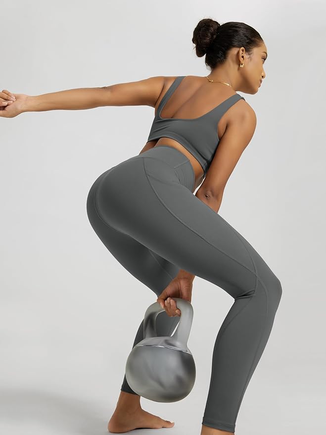 ODODOS Women's High Waisted Yoga Leggings with Pockets, Tummy Control Non See Through Workout Athletic Running Yoga Pants