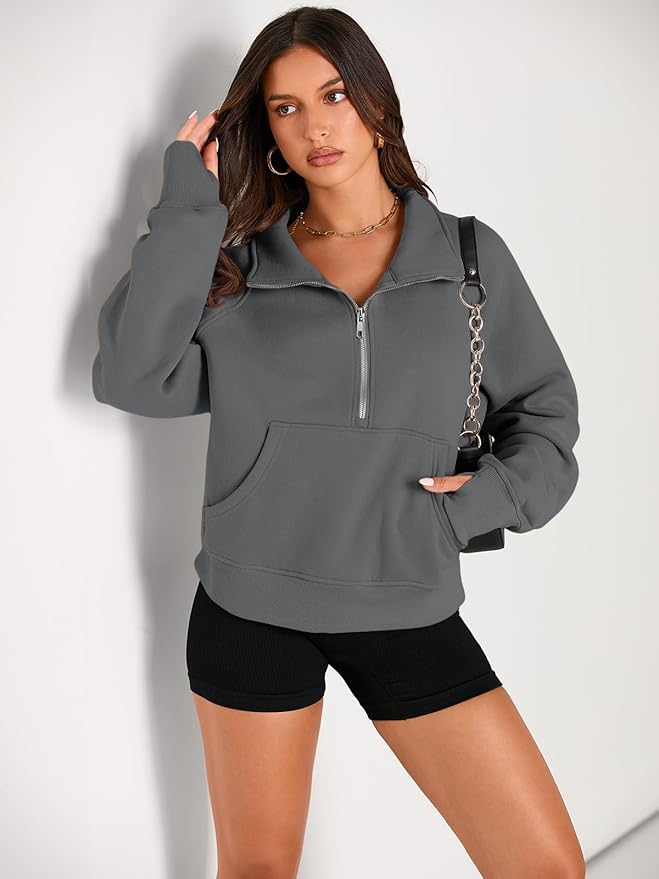 AUTOMET Womens Sweatshirts Half Zip Cropped Pullover Fleece Quarter Zipper Hoodies 2026 Fall Fashion Outfits Clothes