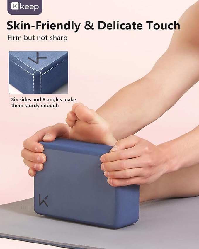 KEEP Yoga Block, High-Density EVA Foam 2 Pack Yoga Block with Non-Slip Textured Surface, Supportive, Lightweight - Ideal for Yoga