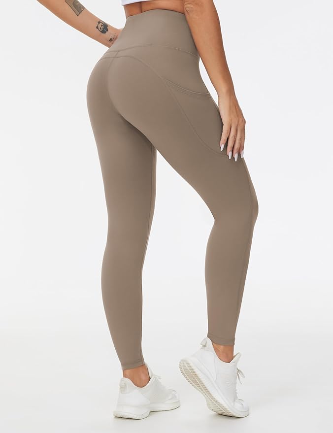 THE GYM PEOPLE Thick High Waist Yoga Pants with Pockets, Tummy Control Workout Running Yoga Leggings for Women