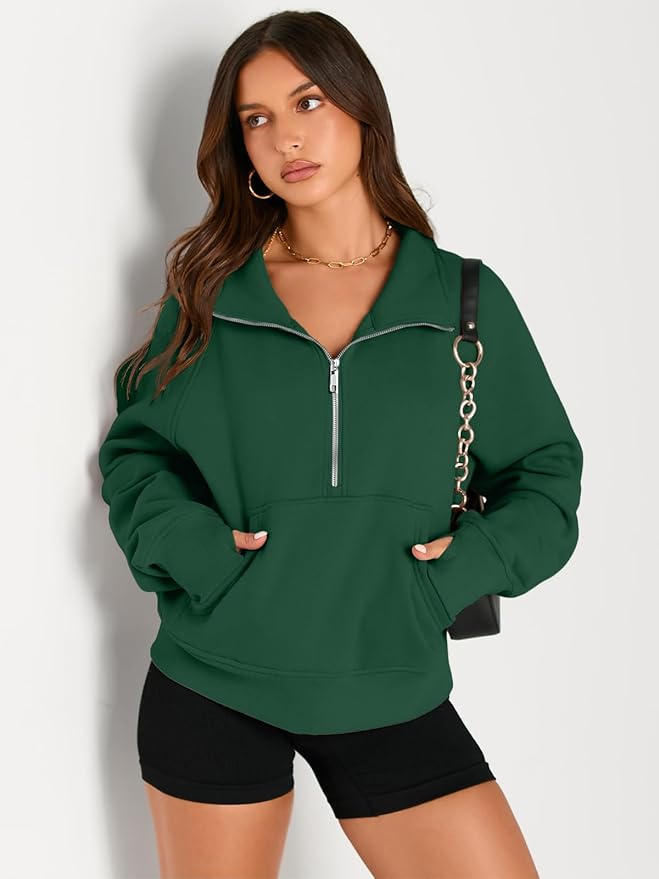 AUTOMET Womens Sweatshirts Half Zip Cropped Pullover Fleece Quarter Zipper Hoodies 2026 Fall Fashion Outfits Clothes