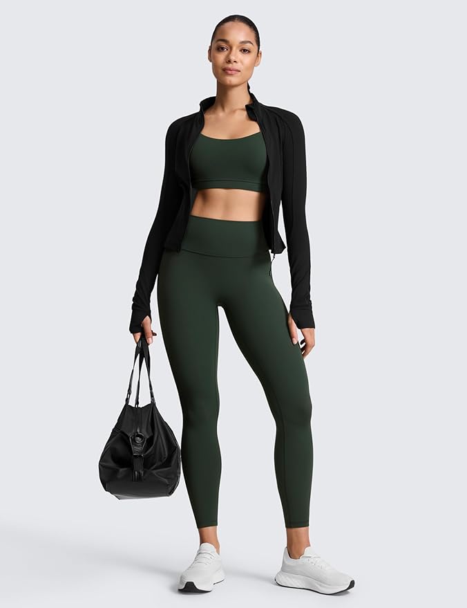 CRZ YOGA SculptAir No Front Seam Yoga Leggings 25" - High Waisted Womens Pants Workout Pilates Athletic V Back Buttery Soft