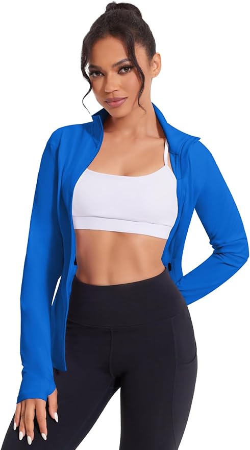 VUTRU Women's Workout Jackets Full Zip Athletic Tops Lightweight Gym Yoga Running Jacket with Pockets