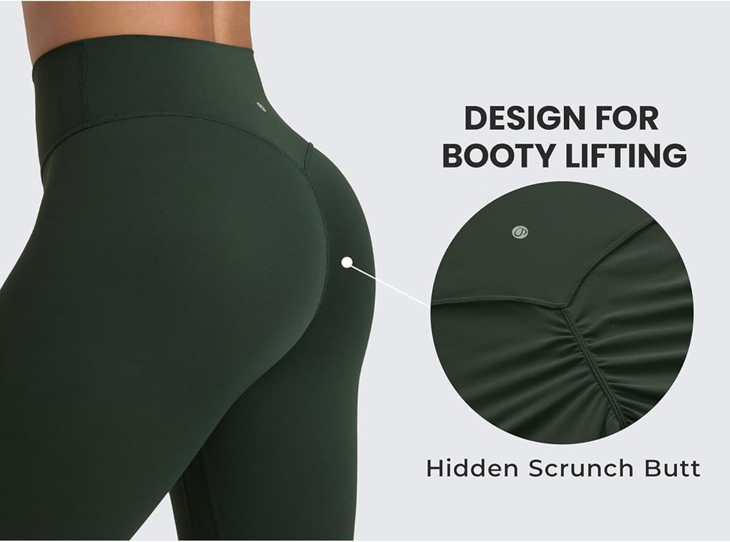CRZ YOGA Secretsculpt Butterlift Workout Leggings 25" - No Front Seam High Waisted Womens Yoga Pants Booty Scrunch Butt