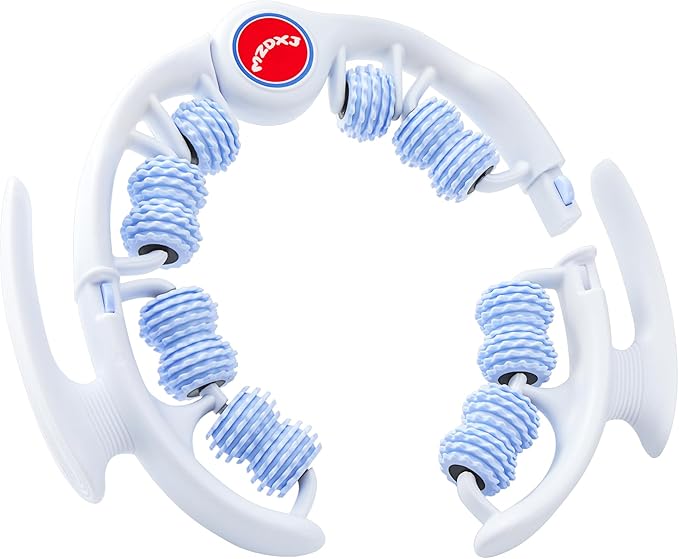 Cellulite Massage Tool - Lymphatic Drainage Massager - Muscle Roller, Deep Fascia Massage, Dimpled Skin Removal, Legs/Thighs/Buttocks, Anti-Cellulite Roller, Smooth Skin (14 Wheel - Blue)
