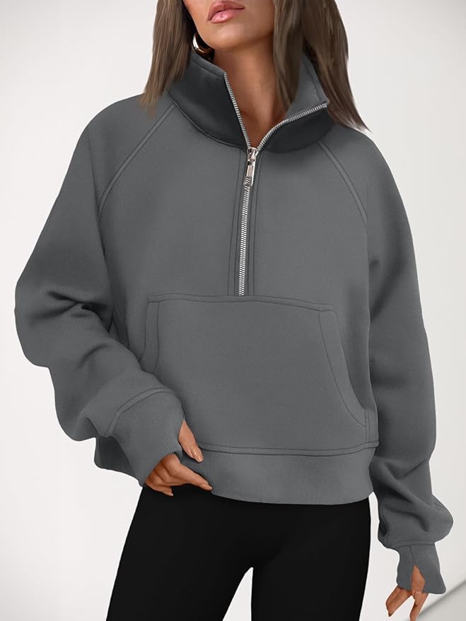 AUTOMET Womens Sweatshirts Half Zip Cropped Pullover Fleece Quarter Zipper Hoodies 2026 Fall Fashion Outfits Clothes
