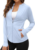 We1Fit Women's UPF 50+ Sun Protection Jacket Hoodie Sun Shirts Hiking Running Athletic Shirt