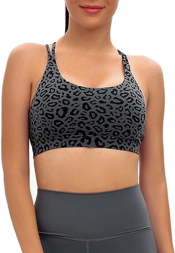 RUNNING GIRL Sports Bras for Women,Padded Sports Bra Tank Top Sexy Crisscross Back High Impact Longline Workout Yoga Bra