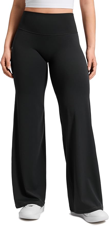 CRZ YOGA Softretch No Front Seam Wide Leg Pants 28''/ 30''/ 32" for Women - High Waist Yoga Lounge Buttery Soft Comfy Casual