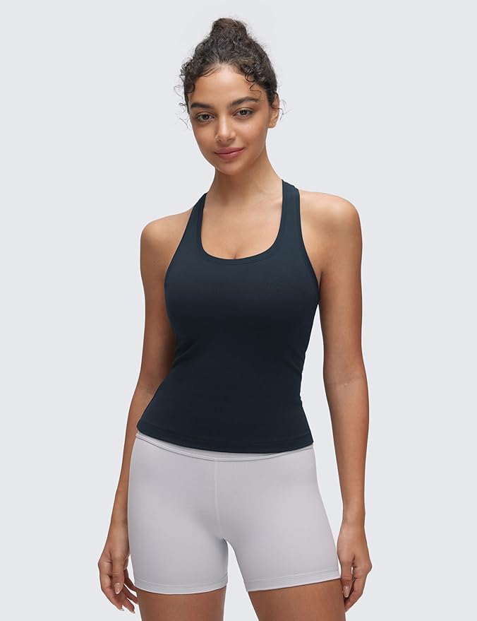CRZ YOGA Butterluxe Racerback Tank Tops for Women - Yoga Workout Casual Gym Athletic Camisole Tight Sleeveless Shirts