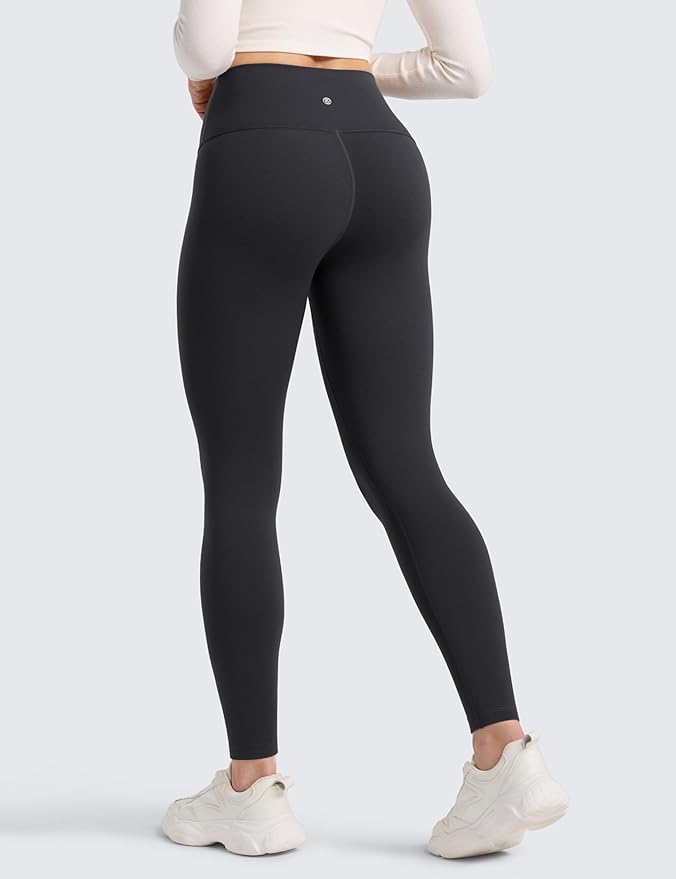 CRZ YOGA Matte Thermal Fleece Lined Leggings 28'' - Casual Lounge Workout Womens Yoga Full Length Pants Winter Warm