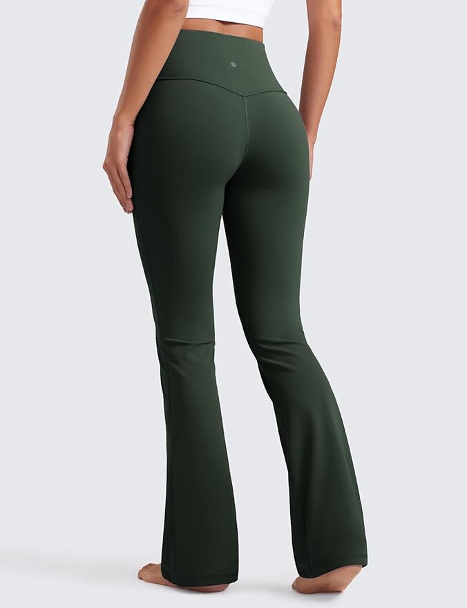 CRZ YOGA Butterluxe Flare Leggings 29"/30.5"/32"/33.5" - High Waist Bootcut Wide Leg Lounge Womens Yoga Pants with Pocket