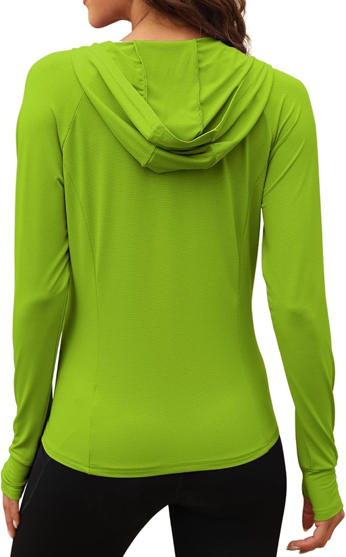 We1Fit Women's UPF 50+ Sun Protection Jacket Hoodie Sun Shirts Hiking Running Athletic Shirt