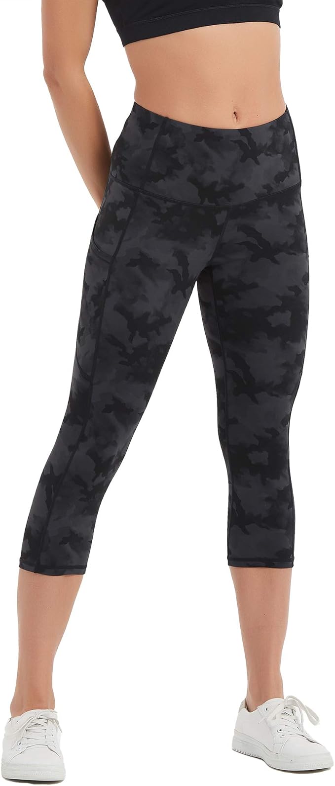 Stelle Women's Capri Yoga Pants with Pockets Essential High Waisted Leggings for Workout