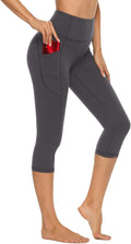 Stelle Women's Capri Yoga Pants with Pockets Essential High Waisted Leggings for Workout