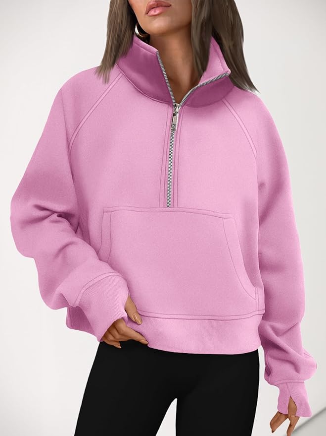 AUTOMET Womens Sweatshirts Half Zip Cropped Pullover Fleece Quarter Zipper Hoodies 2026 Fall Fashion Outfits Clothes