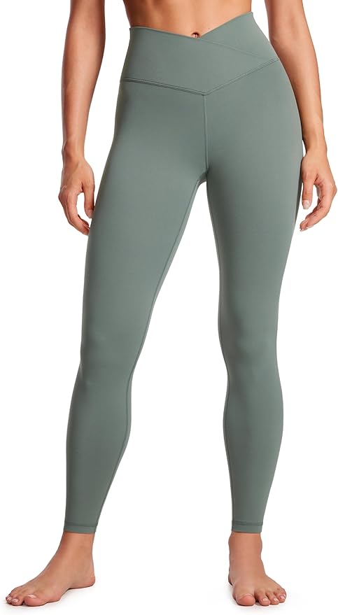CRZ YOGA Butterluxe Crossover Waist Leggings 28" - Criss Cross Full Length Workout Athletic Womens Yoga Pants