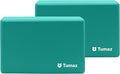 Tumaz Non-Slip Yoga Blocks 2-Pack - High Density/Lightweight EVA Foam & Natural Cork for Stability, Premium Set with E-Book Included