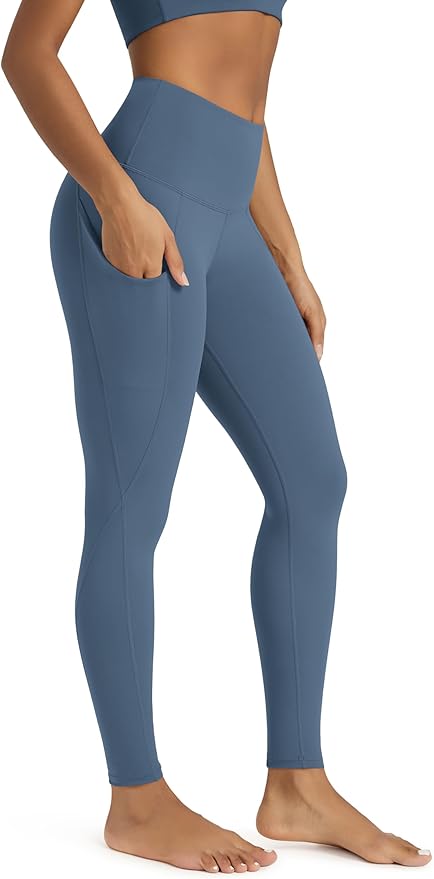 ODODOS Women's High Waisted Yoga Leggings with Pockets, Tummy Control Non See Through Workout Athletic Running Yoga Pants