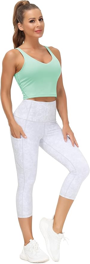 THE GYM PEOPLE Womens' Sports Bra Longline Wirefree Padded with Medium Support