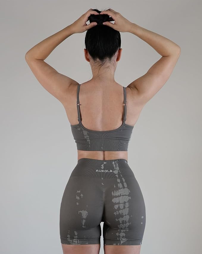 AUROLA Serpent Seamless Sports Bras for Women,Backless Padded Strappy Workout Gym Yoga Crop Tops