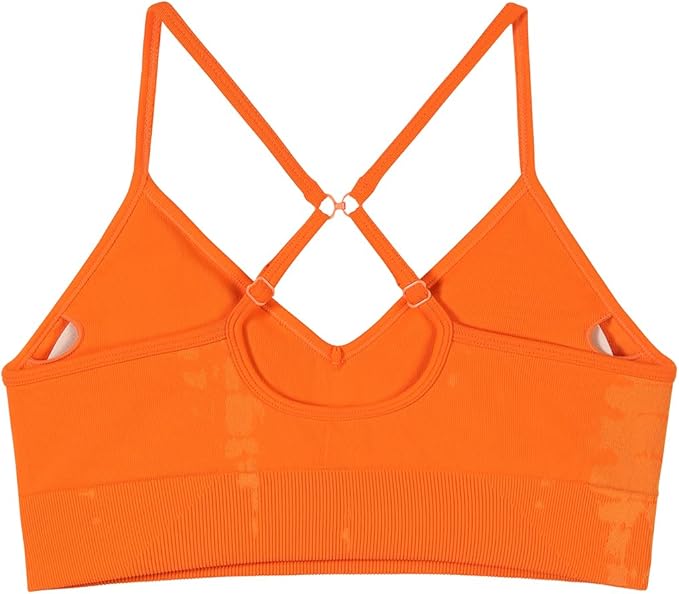 AUROLA Serpent Seamless Sports Bras for Women,Backless Padded Strappy Workout Gym Yoga Crop Tops