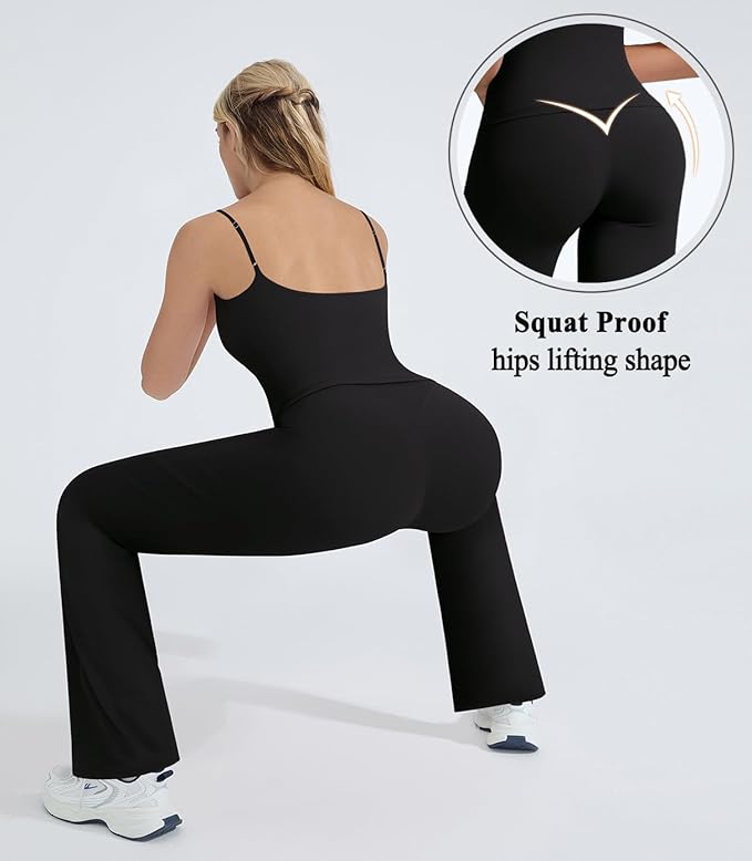 OMKAGI Workout Sets for Women Padded Tank Tops Matching Straight Leg Yoga Outfits