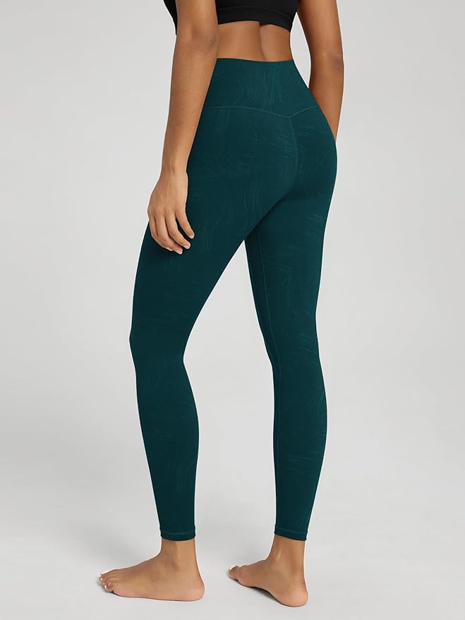 ODODOS Women's Cross Waist Yoga Leggings with Inner Pocket, 23"/25"/28" Gathered Crossover Workout Yoga Pants