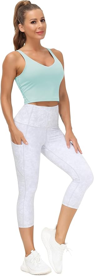 THE GYM PEOPLE Womens' Sports Bra Longline Wirefree Padded with Medium Support