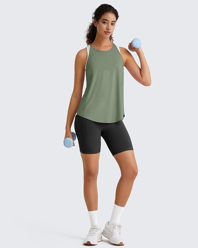 G4Free Workout Athletic Tank Tops for Women Racerback Lightweight Gym Pilates Y-Back Loose Fit Running Tanks Top