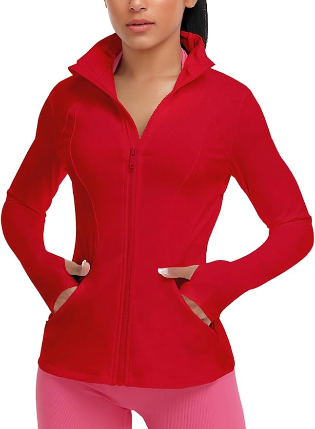 VUTRU Women's Workout Yoga Jacket Full Zip Running Athletic Track Jacket