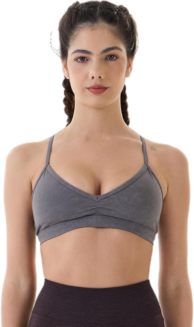 AUROLA Mercury Workout Sports Bras Women Athletic Removable Padded Backless Strapy Minimal Crop Top