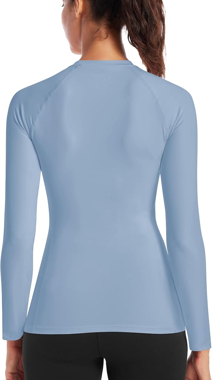 Runhit Women's Long Sleeve Compression Shirt Workout Tops Athletic Base Layer Gym Yoga Running Sports Gear Quick Dry UPF 50+