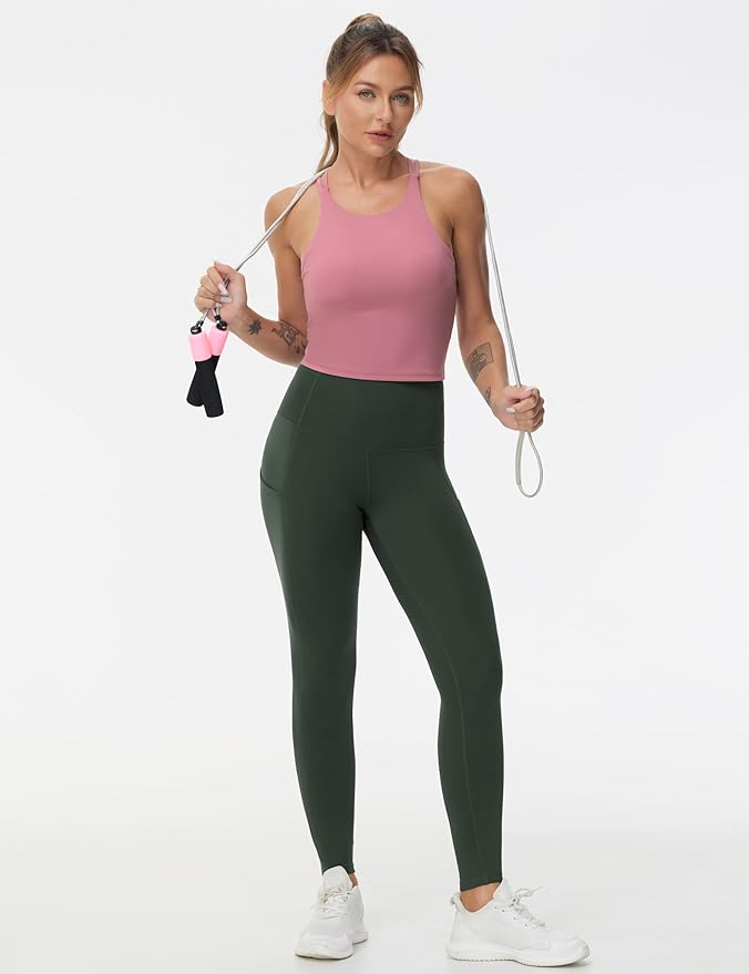 Dragon Fit High Waist Yoga Leggings with 3 Pockets,Tummy Control Workout Running 4 Way Stretch Yoga Pants