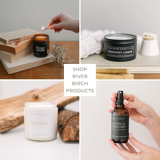 River Birch Lime Basil Mandarin Scented Linen and Room Spray | Home Fragrance | 4 oz Glass Amber Bottle | Luxury Signature Scent | Handmade in Texas