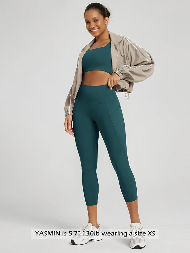 ODODOS Women's High Waisted Yoga Leggings with Pockets, Tummy Control Non See Through Workout Athletic Running Yoga Pants