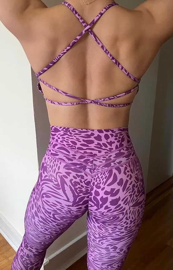 Aoxjox Women's Workout Sports Bras Fitness Trinity Ivy Low Impact Bra Yoga Crop Tank