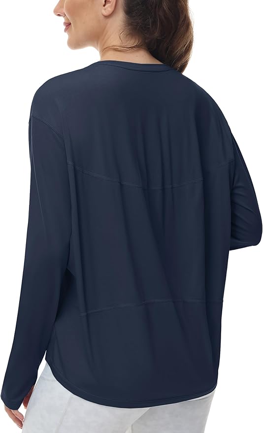 THE GYM PEOPLE Women's Long Sleeve Workout Shirts Back Loose Fit Running Tee Tops with Thumb Hole