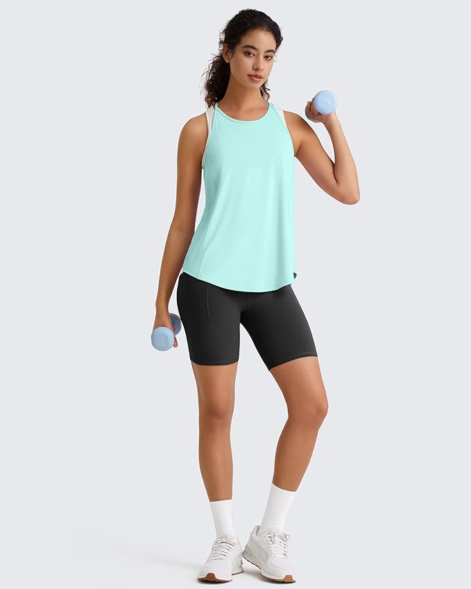 G4Free Workout Athletic Tank Tops for Women Racerback Lightweight Gym Pilates Y-Back Loose Fit Running Tanks Top