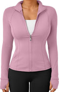 Trendy Queen Womens Lightweight Zip Up Jackets 2026 Athletic Workout Hoodies Spring Shirt Fitted Gym Clothes with Pocket