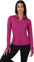 90 Degree By Reflex Full Zip Running Track Jacket Lightweight Athletic Slim Fit Jacket with Thumbholes