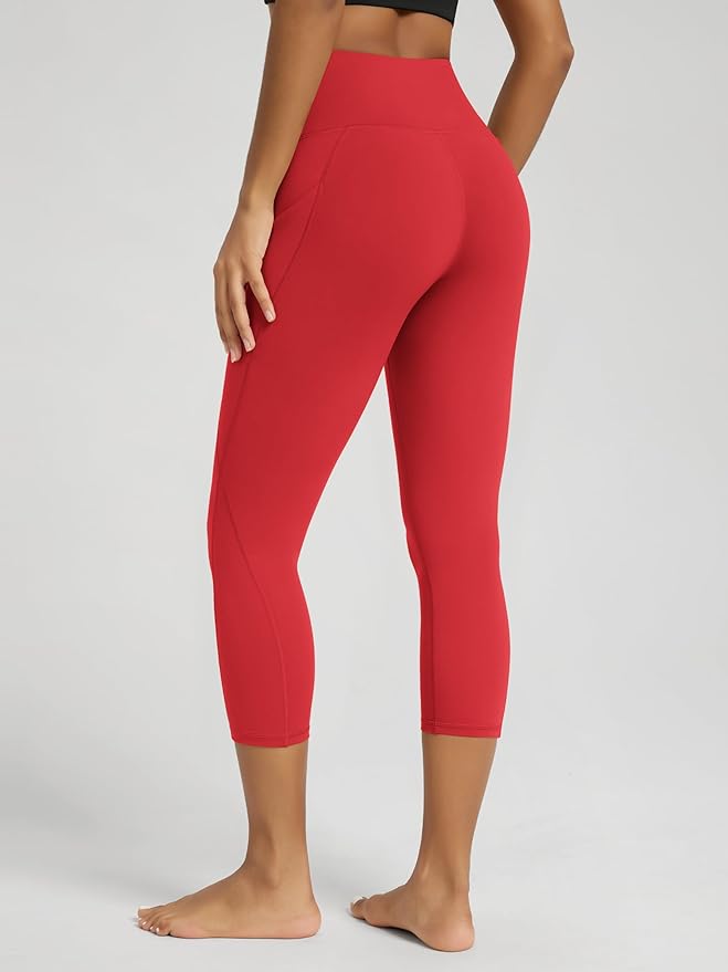 ODODOS Women's High Waisted Yoga Leggings with Pockets, Tummy Control Non See Through Workout Athletic Running Yoga Pants